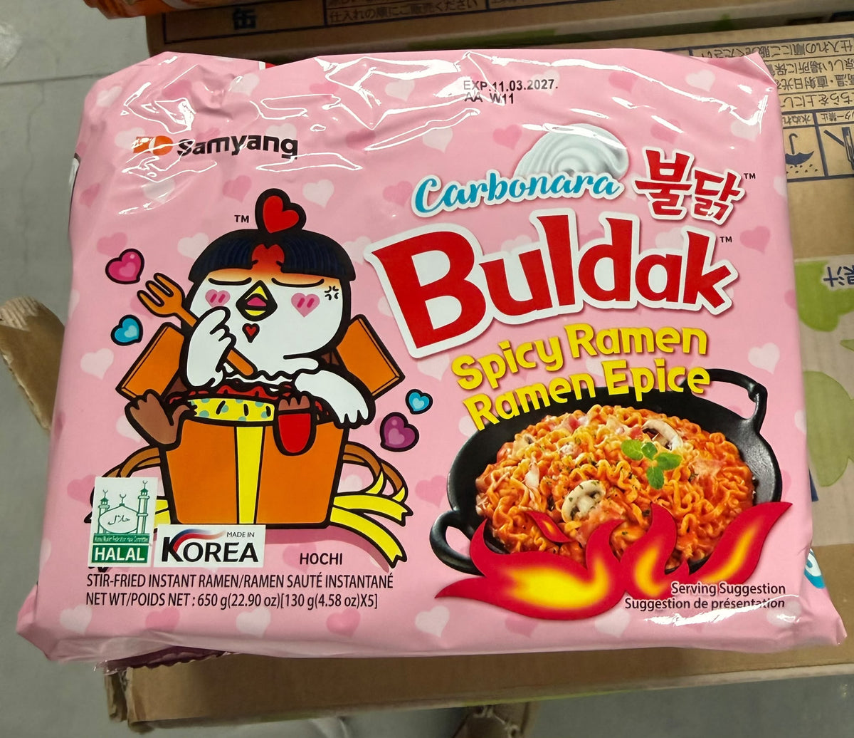 Samyang Buldak Carbonara Hot Chicken Ramen – Box 5 × 130 g